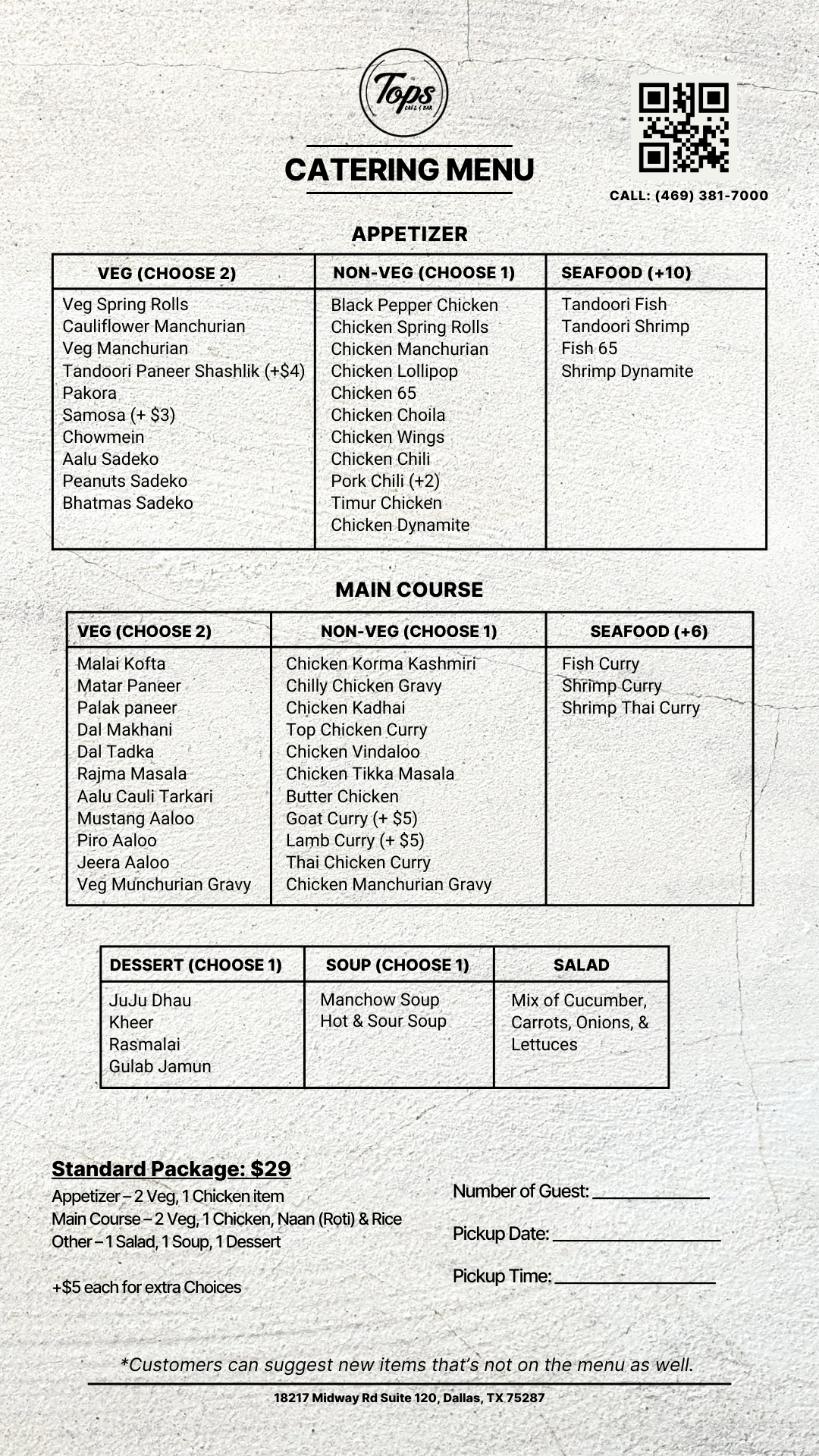 Tops Menu